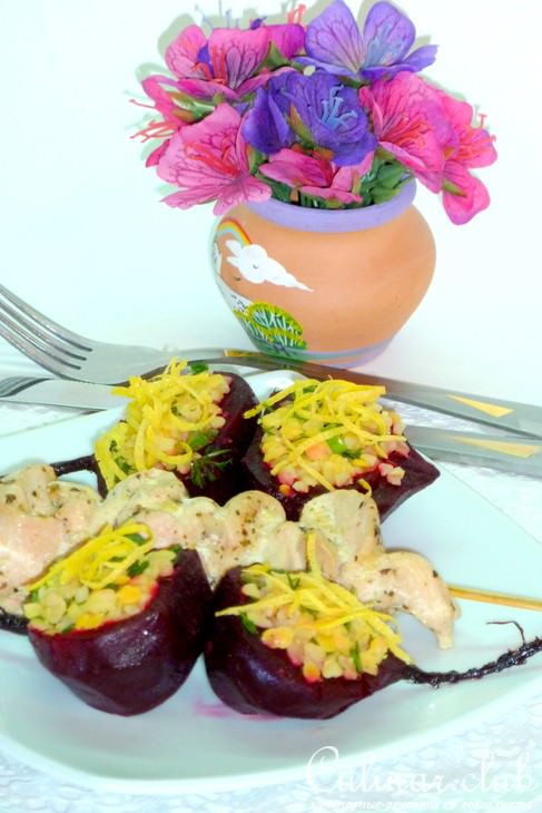 Куриный шашлычок с фаршированной свеклой на гарнир ( из серии "Вкусная диета")