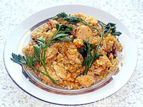 Плов с курицей и булгуром 