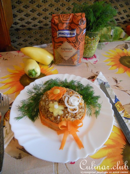 Гречка с курицей и овощами "Сюрприз"