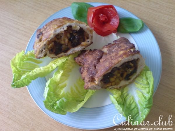 Грудка индейки,начинённая фруктами