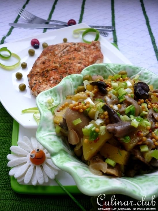 Картофельный салат с нежной курицой по-итальянски