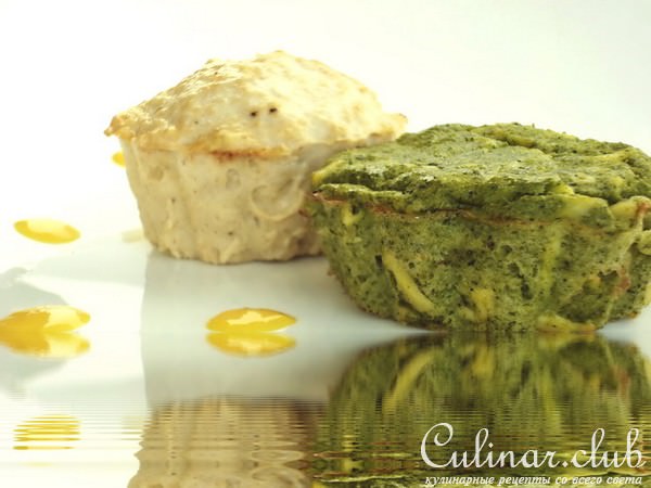 Маффины из брокколи и цыплёнка в дуэте.