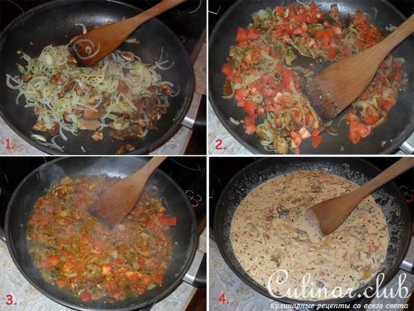 Фазан с грибным соусом