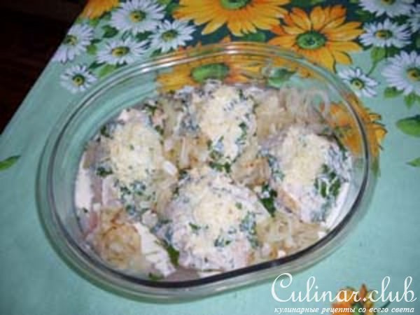 Курица в яично-сметанной заливке