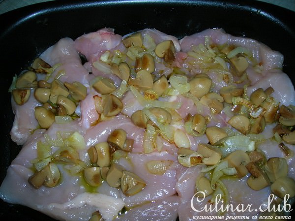 СливоШная куриная грудка с грибами