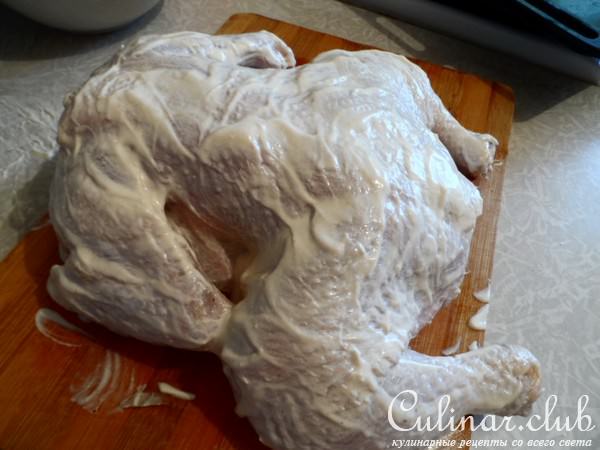 Запечёная как пасторма курочка(нежная и сочная)