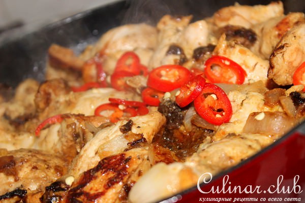 Острая курица с горчицей и черносливом. Ужин для взрослых за 30 минут.
