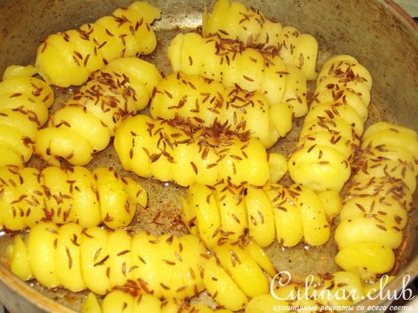 Грудка индейки с картофельными завитками и сырно-грибным соусом
