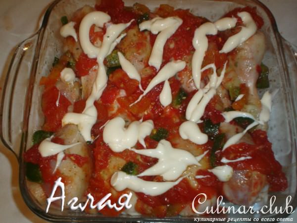 Курочка запеченная с овощами