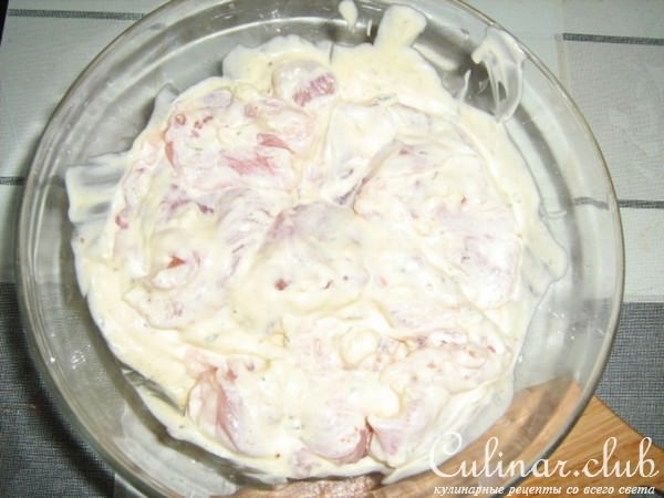Шашлык из курицы с чесночным соусом (вариант)