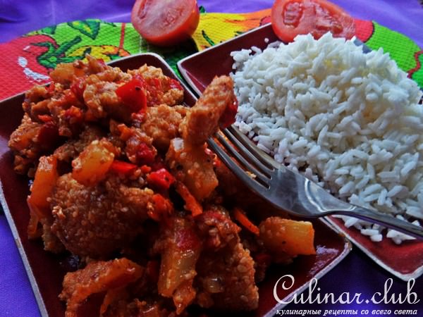 Курица в сезаме с овощами и рисом за 30 минут