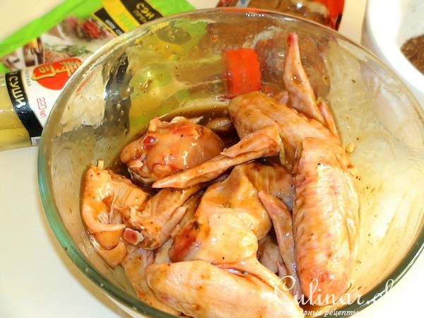 Куриные крылышки по – шанхайски и острая картошка