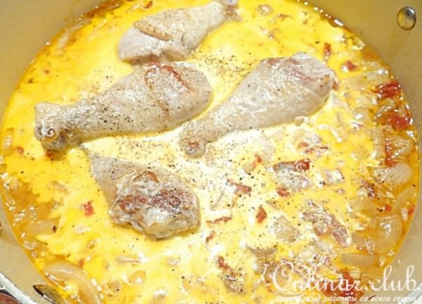 Курица в сливочном соусе с вялеными томатами и рисом "Кубань" за 25 минут