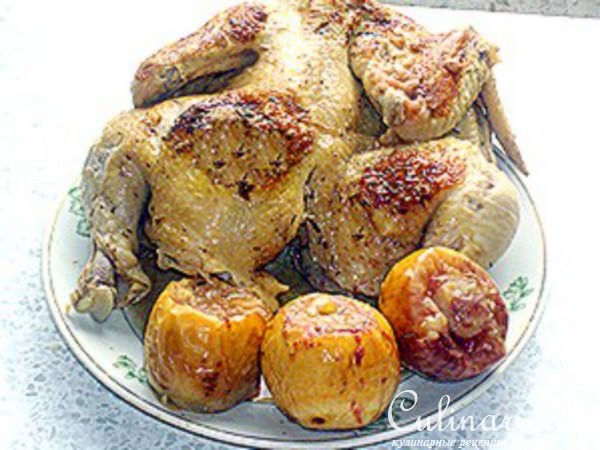 Курица с яблоками и цукини