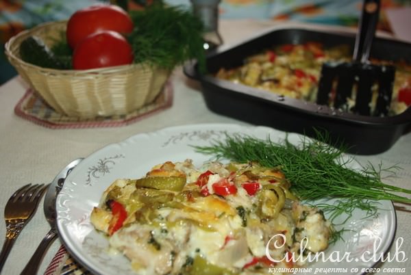 Запеканка из курицы и сладкого перца