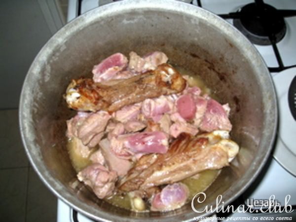 Мясо индейки с овощами.