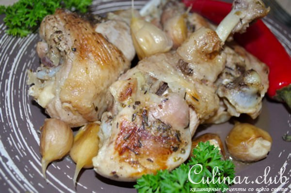 Курица с чесноком
