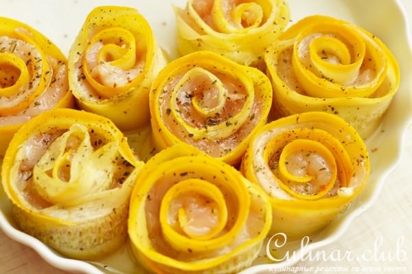 Рулеты из цуккини с курицей 