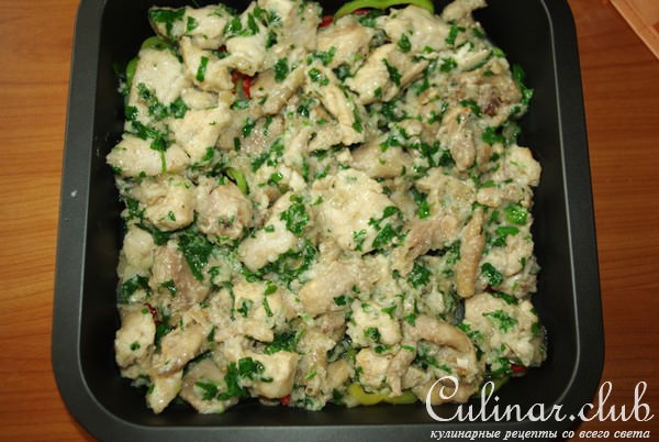 Запеканка из курицы и сладкого перца