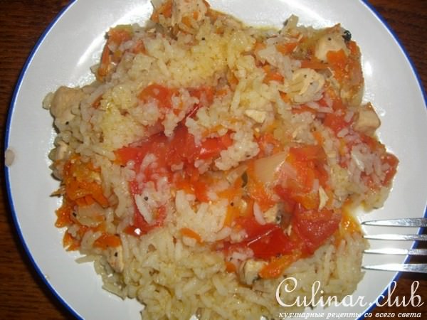 Плов рыжик с филе курицы