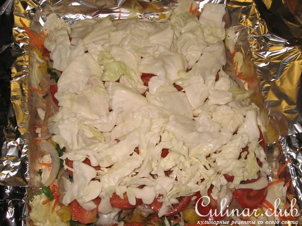 Курица с овощами в фольге