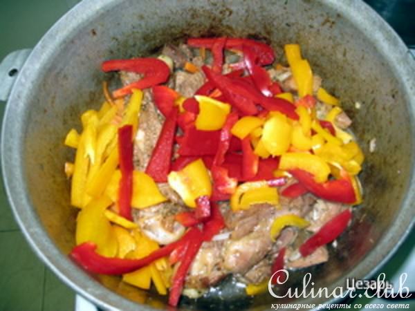 Мясо индейки с овощами.