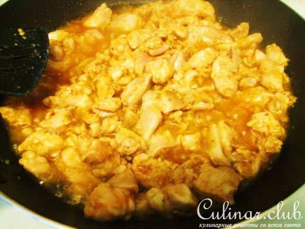 Лапша запеченная с курицей