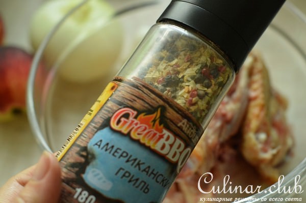 Курица-барбекю с нектаринами и виски