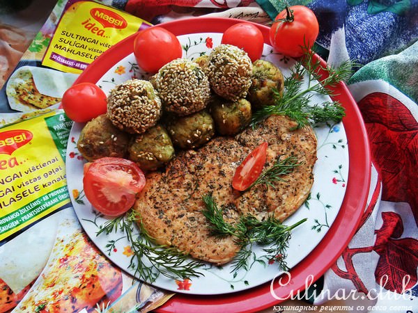 Курица с овощными шариками