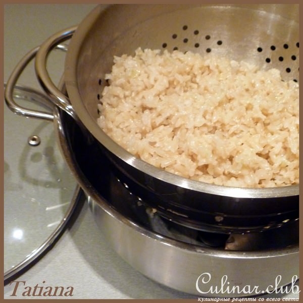 Рис коричневый с индейкой и овощами