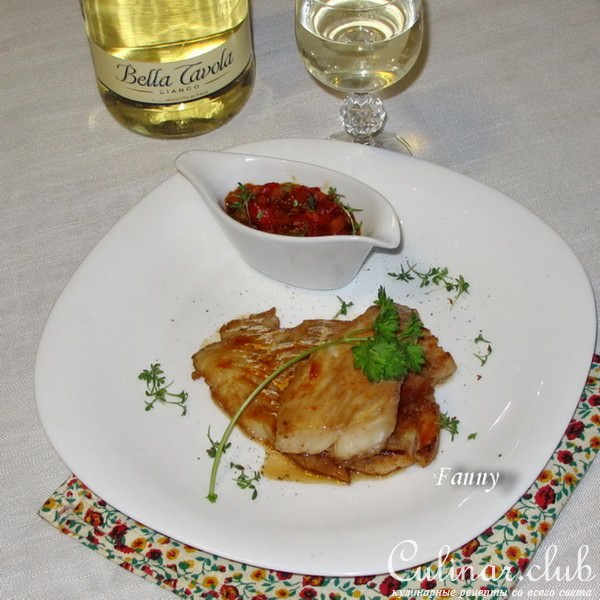 Пескара (жареное филе трески с овощным рататуем) 