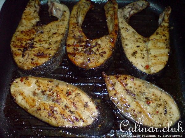Рыбные стейки,жаренные на гриле(вариант)