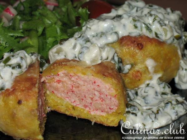 Тефтельки «Матрешки» (рыбно-крабовые).