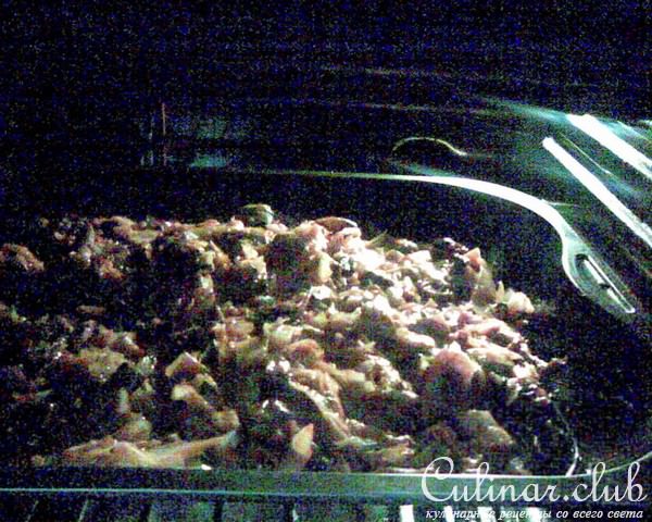 Постящийся Пангасиус с капустой и грибами
