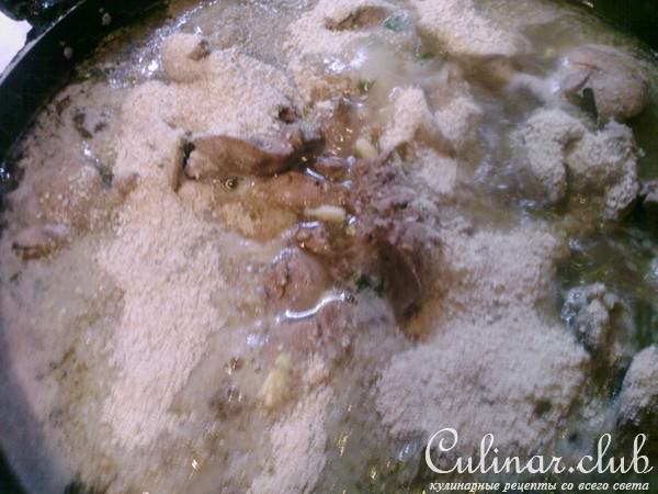 Куриная печеночка в сухарном соусе