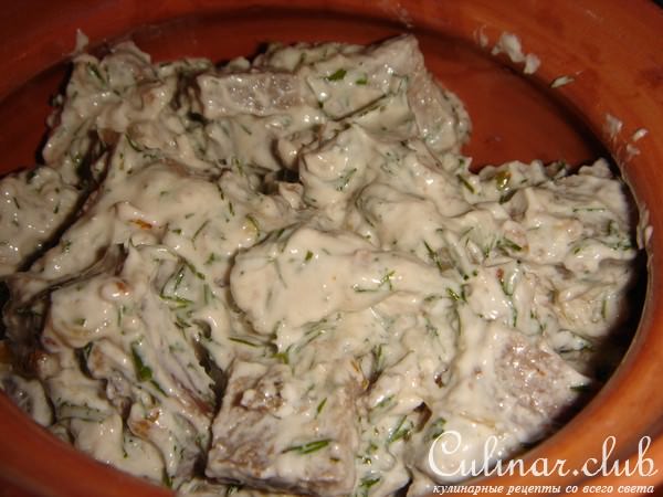 Язык говяжий в ореховом соусе