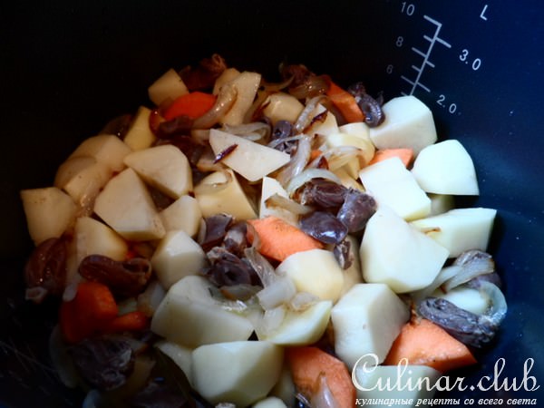 Куриные сердечки с картофелем(рецепт для мультиварки)