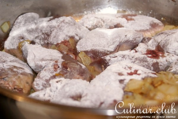 Печень индейки с бананом и ромом