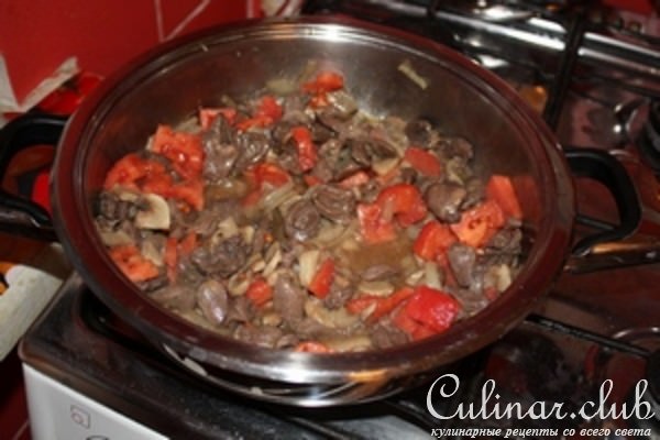 Паста с куриным сердцем