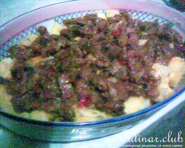 Ленивый пирог с кабачками и куриными потрошками (из серии "фальшивый пирог")