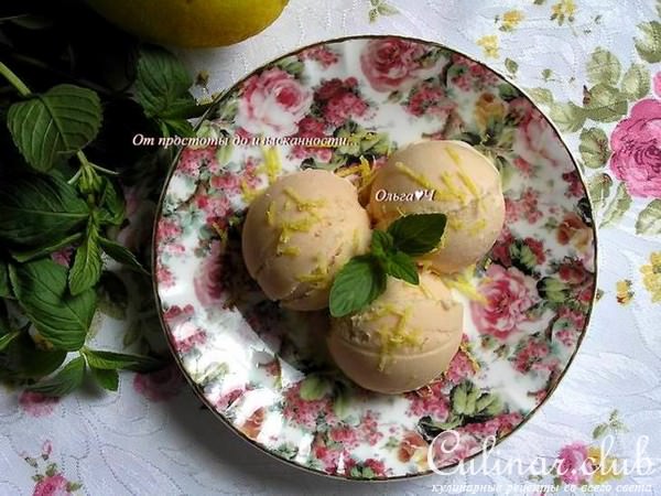 Томатное мороженое с лимонным кремом