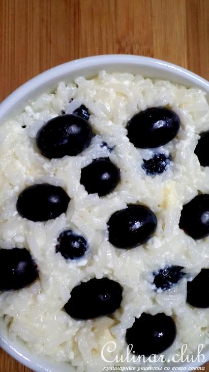 Запеканка с рисом "ЖАСМИН", виноградом, ванилью и белым шоколадом!