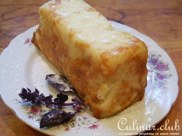Запеканка манная с персиками