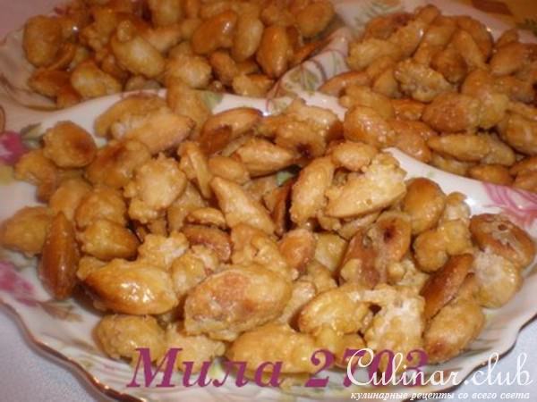 Миндаль в сахаре (простой вкусный десерт)