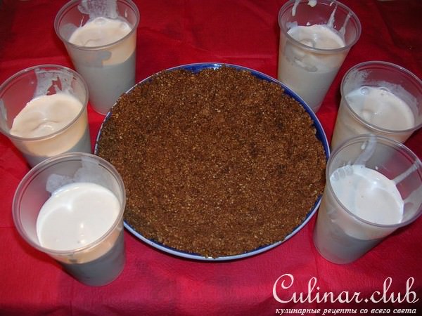 шоколадный торт с кофейными куличиками из мороженного