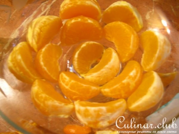 Желе из каркаде с мандаринами