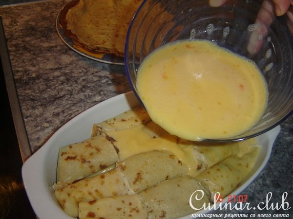 Запечёные блинчики с творогом, фундуком и изюмом
