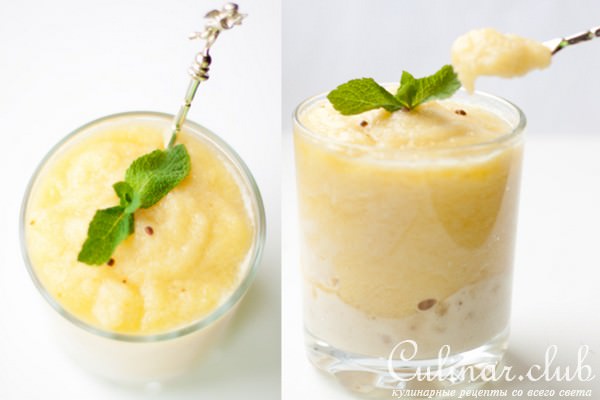 Солнечный смузи с бананом, ананасом и кардамоном