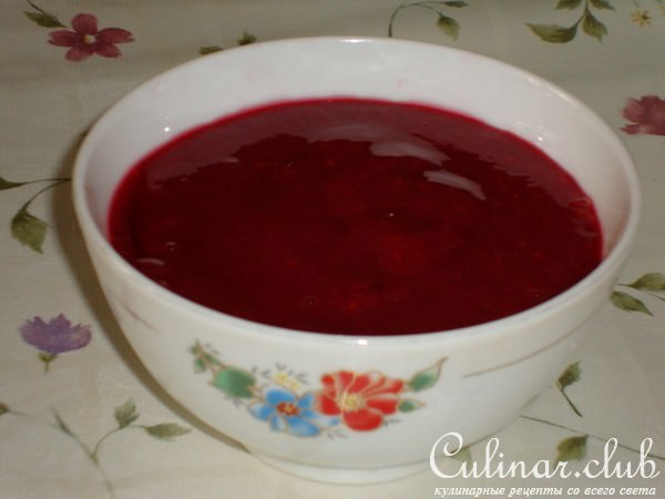 Десерт из творога с малиной 
