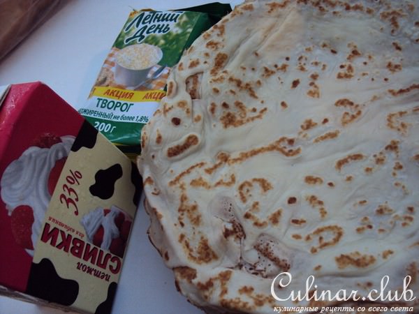 Блинные трубочки с творогом и шоколадом